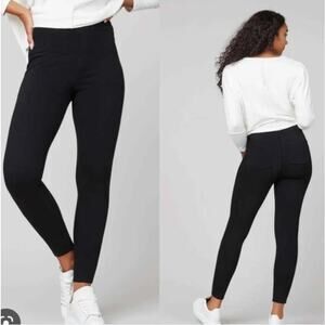 Spanx Jean-ish Ankle Skinny Jeggings Black Pull-on Stretch Jeans LARGE